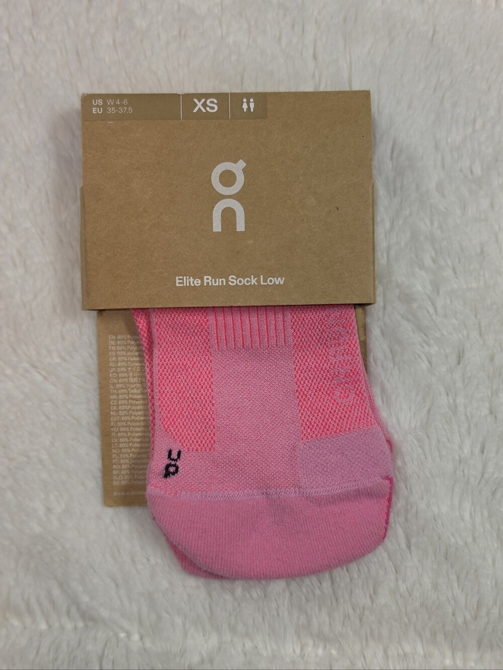 On Running Pink Elite Run Sock Low - Women's XS